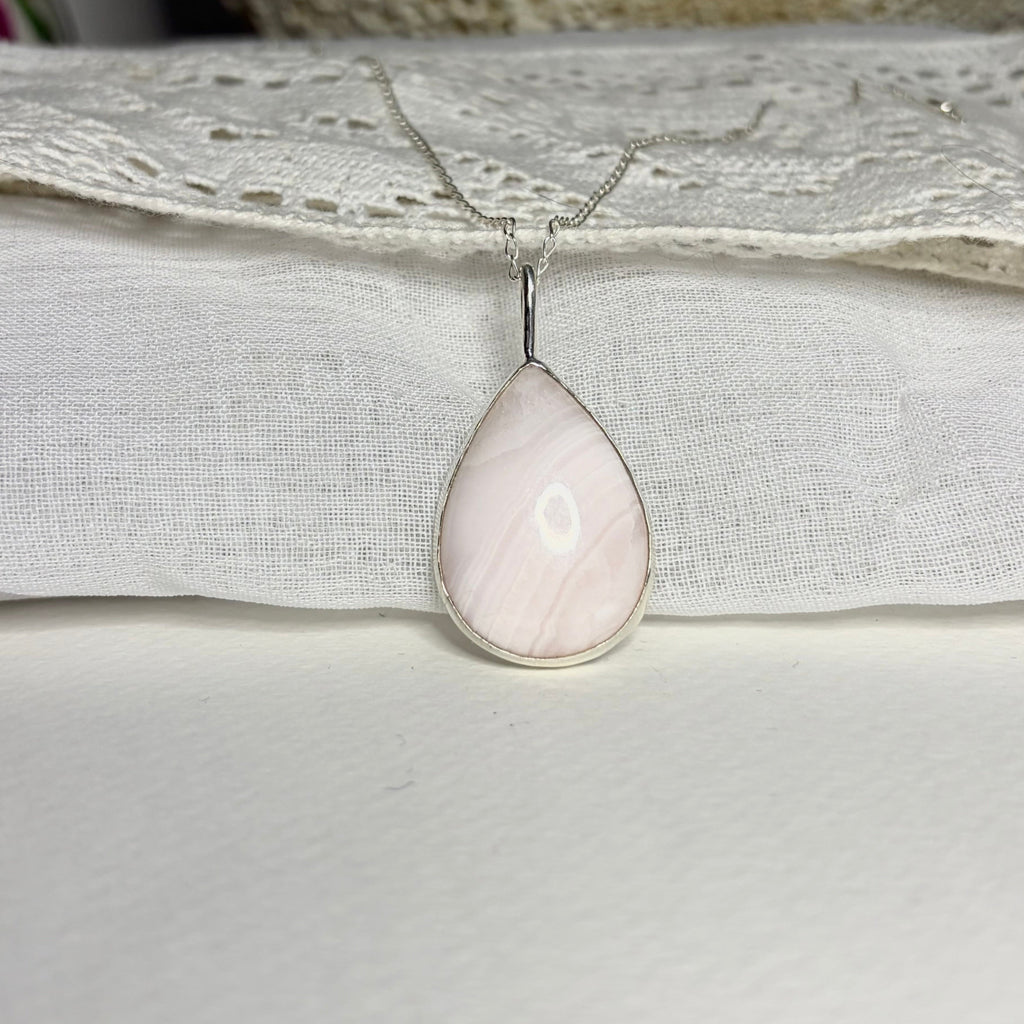 Pink Calcite Statement Necklace Pendant