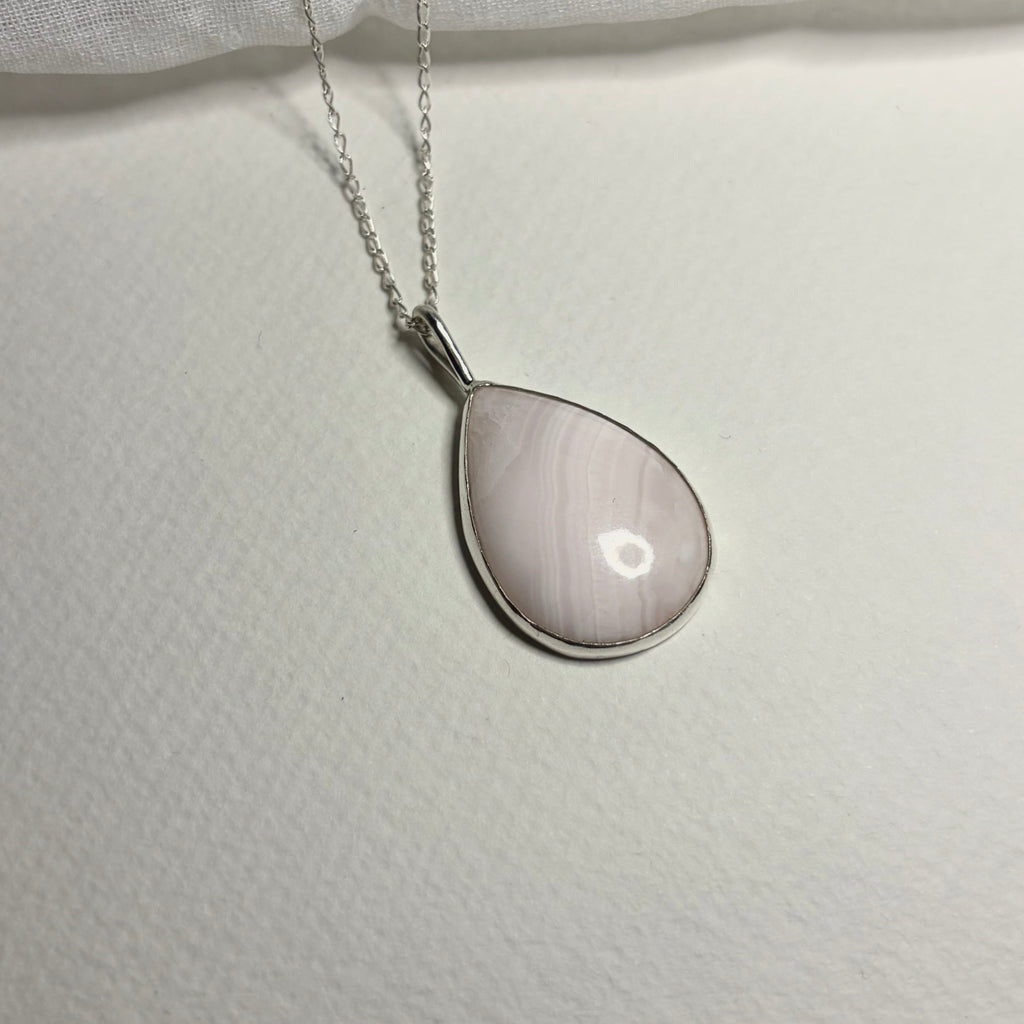 Pink Calcite Statement Necklace Pendant