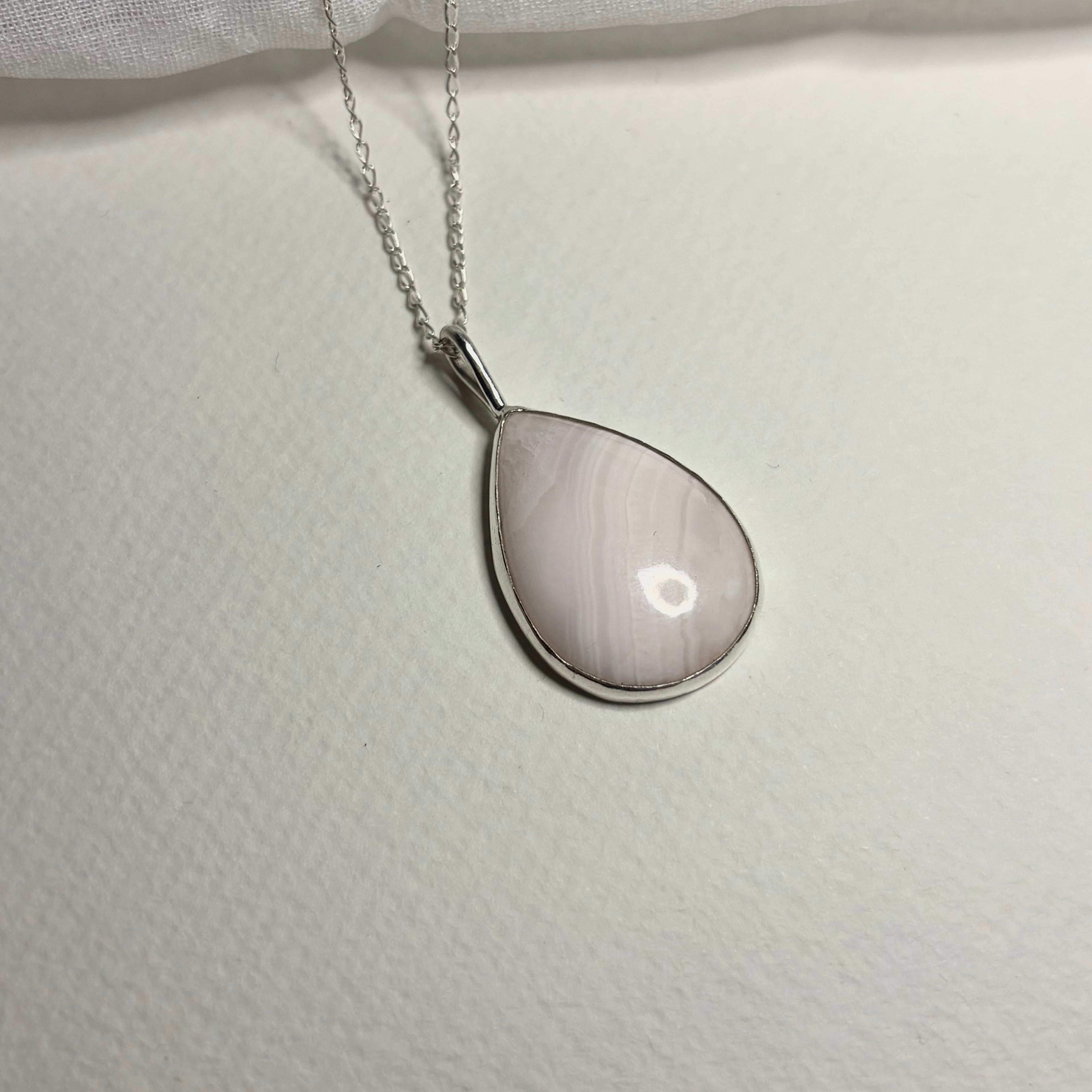 Pink Calcite Statement Necklace Pendant