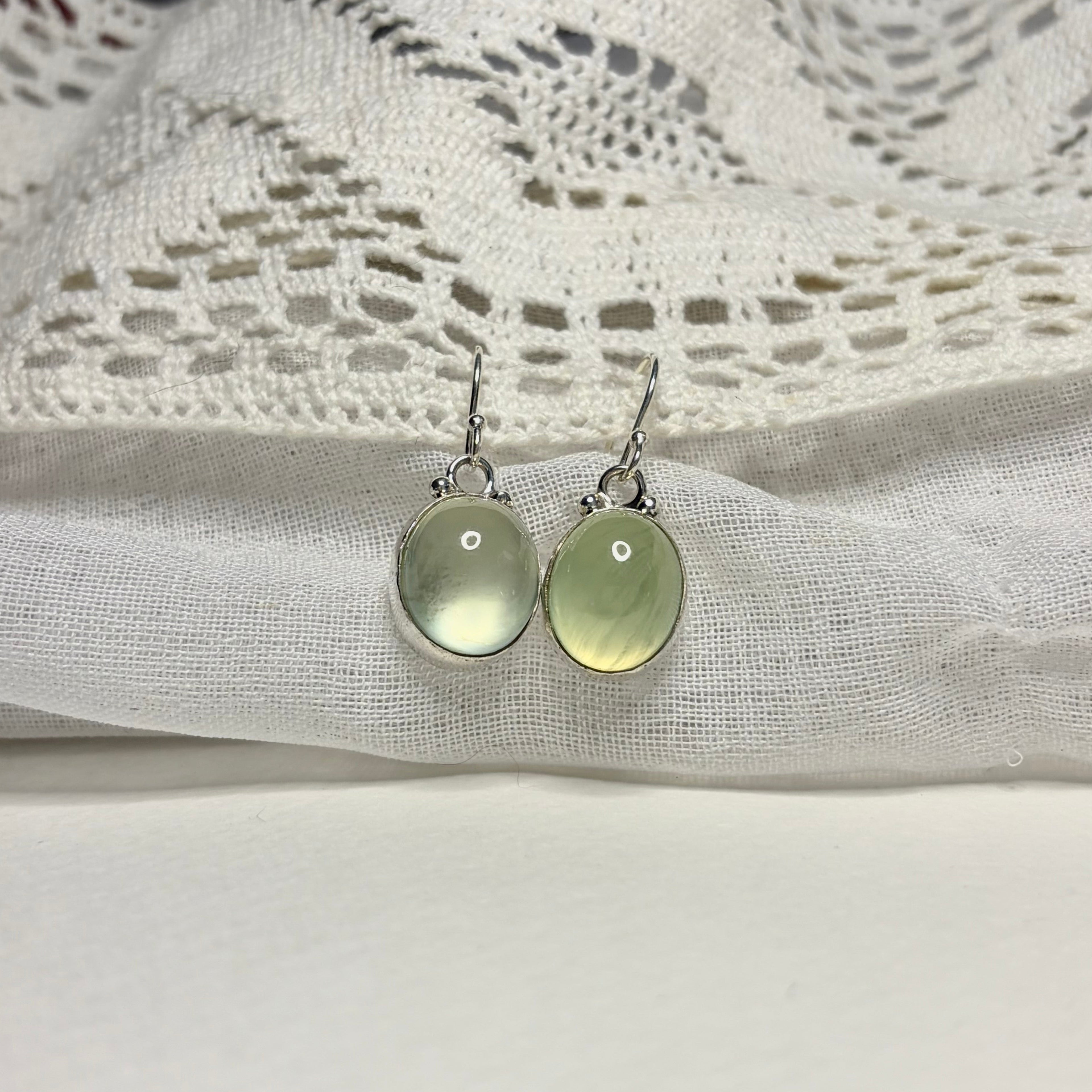 Prehnite Dangle Earrings