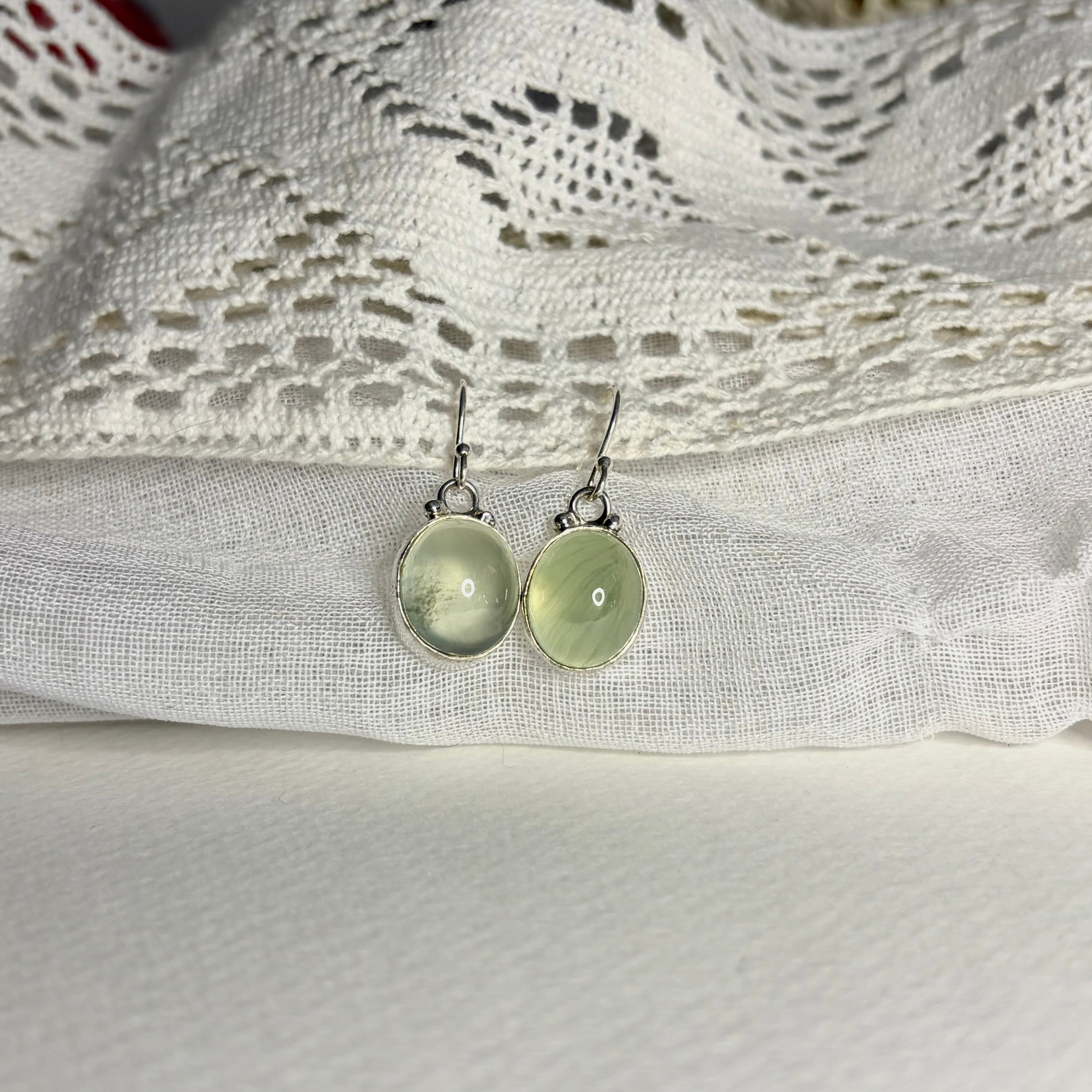 Prehnite Dangle Earrings