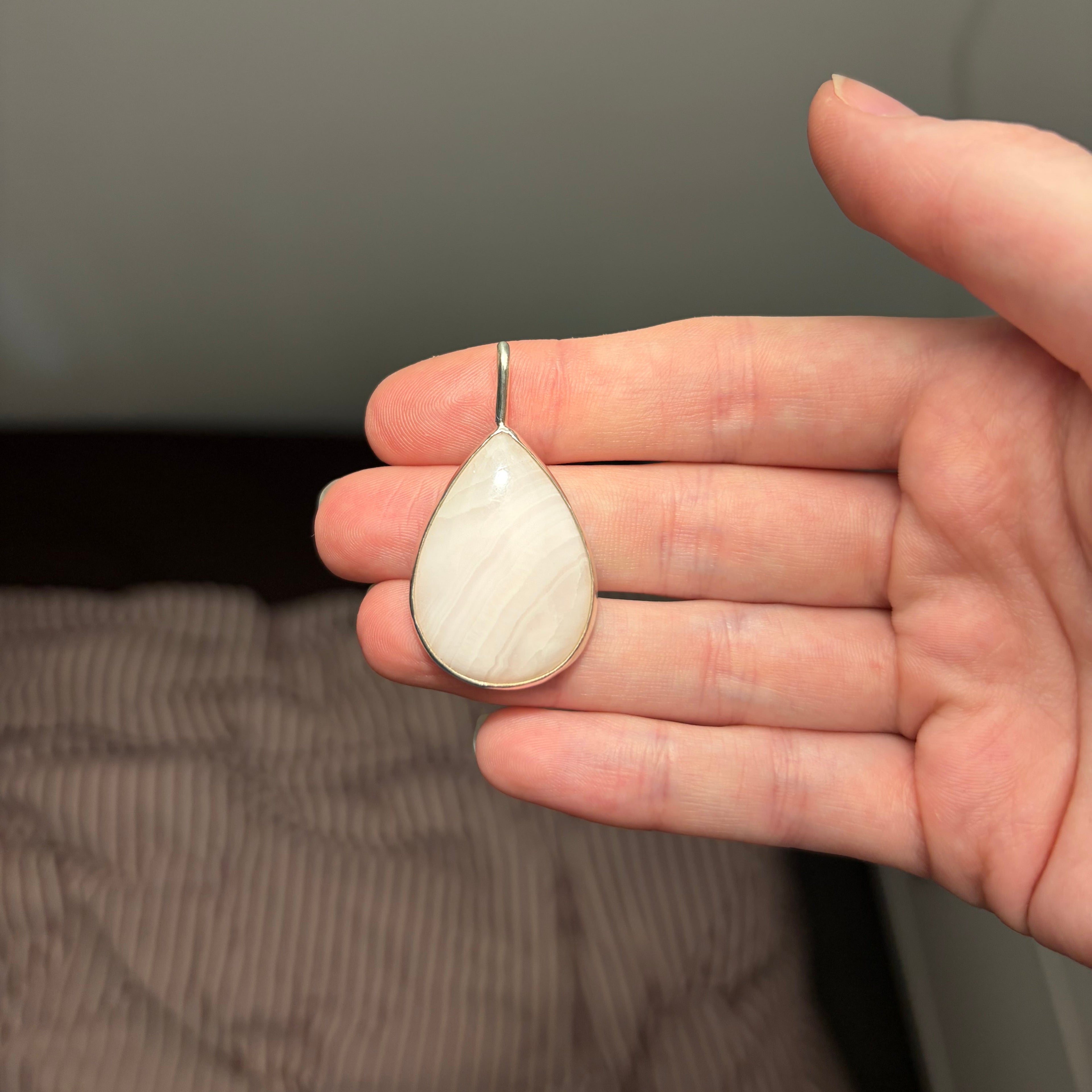 Pink Calcite Statement Necklace Pendant