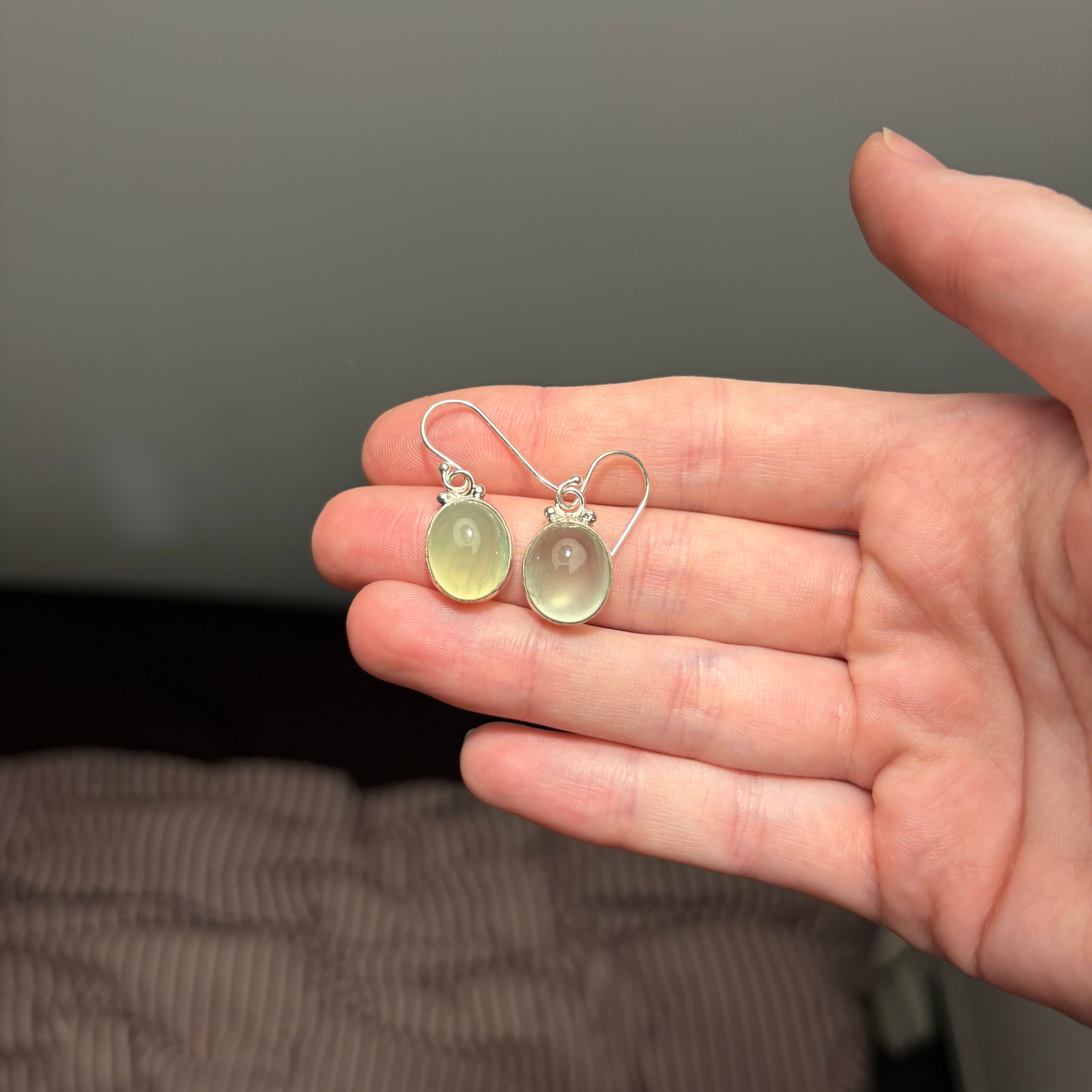Prehnite Dangle Earrings