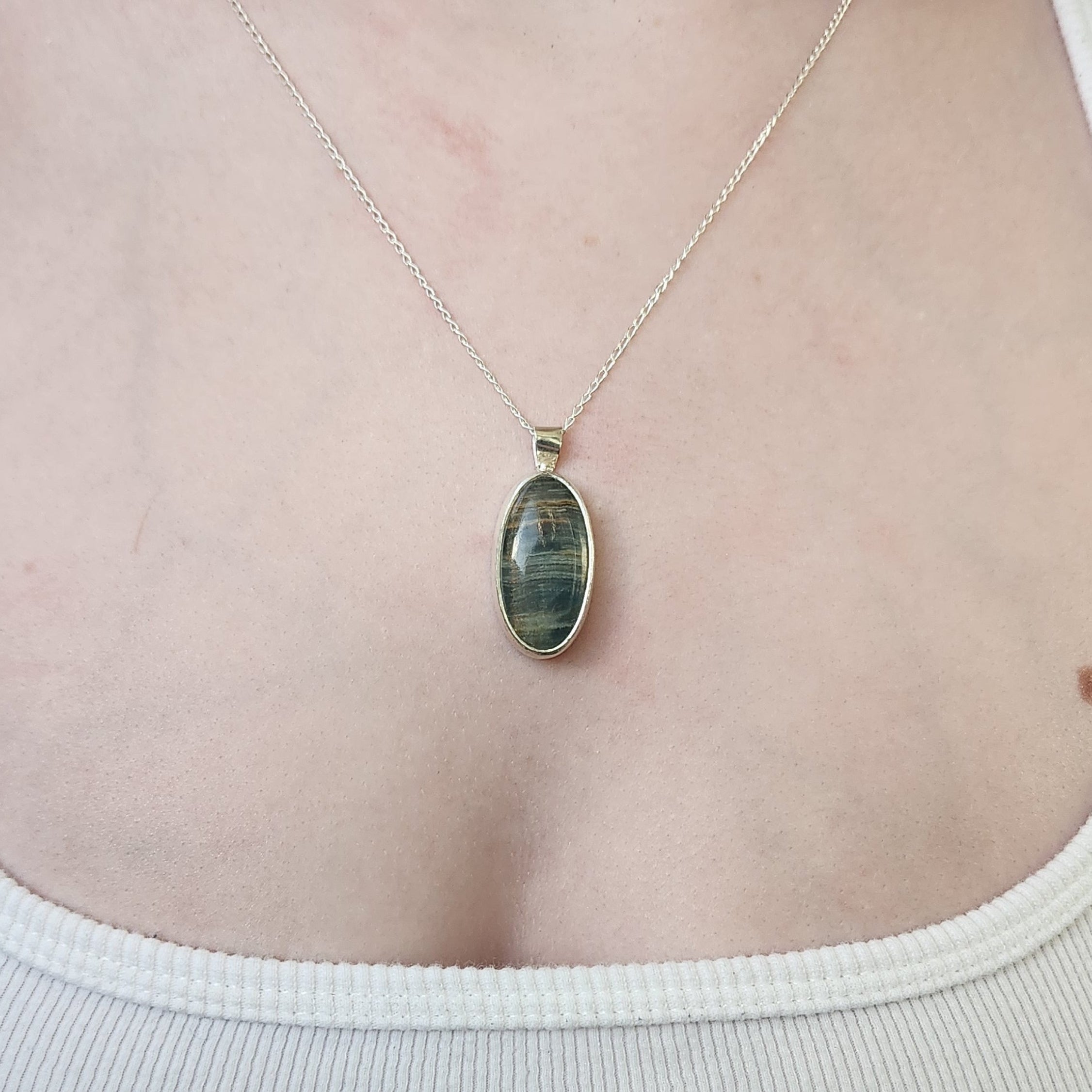 Banded Calcite Necklace Pendant