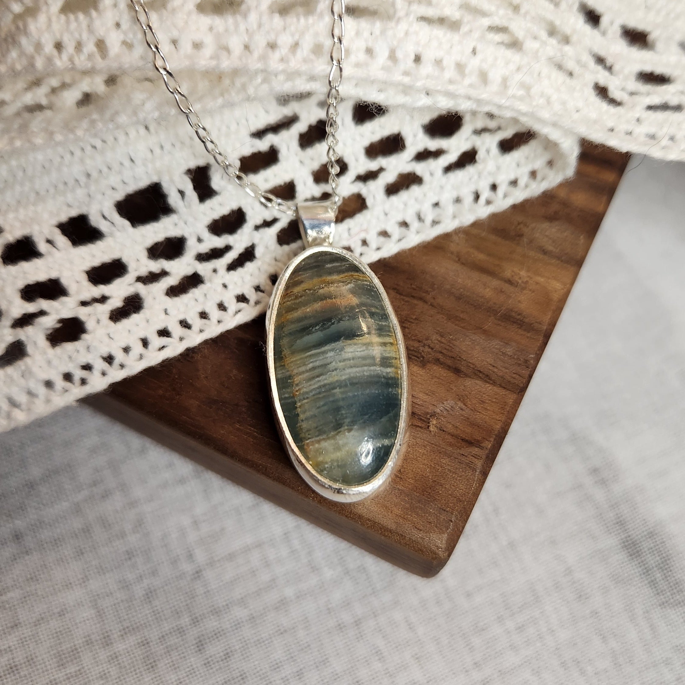 Banded Calcite Necklace Pendant