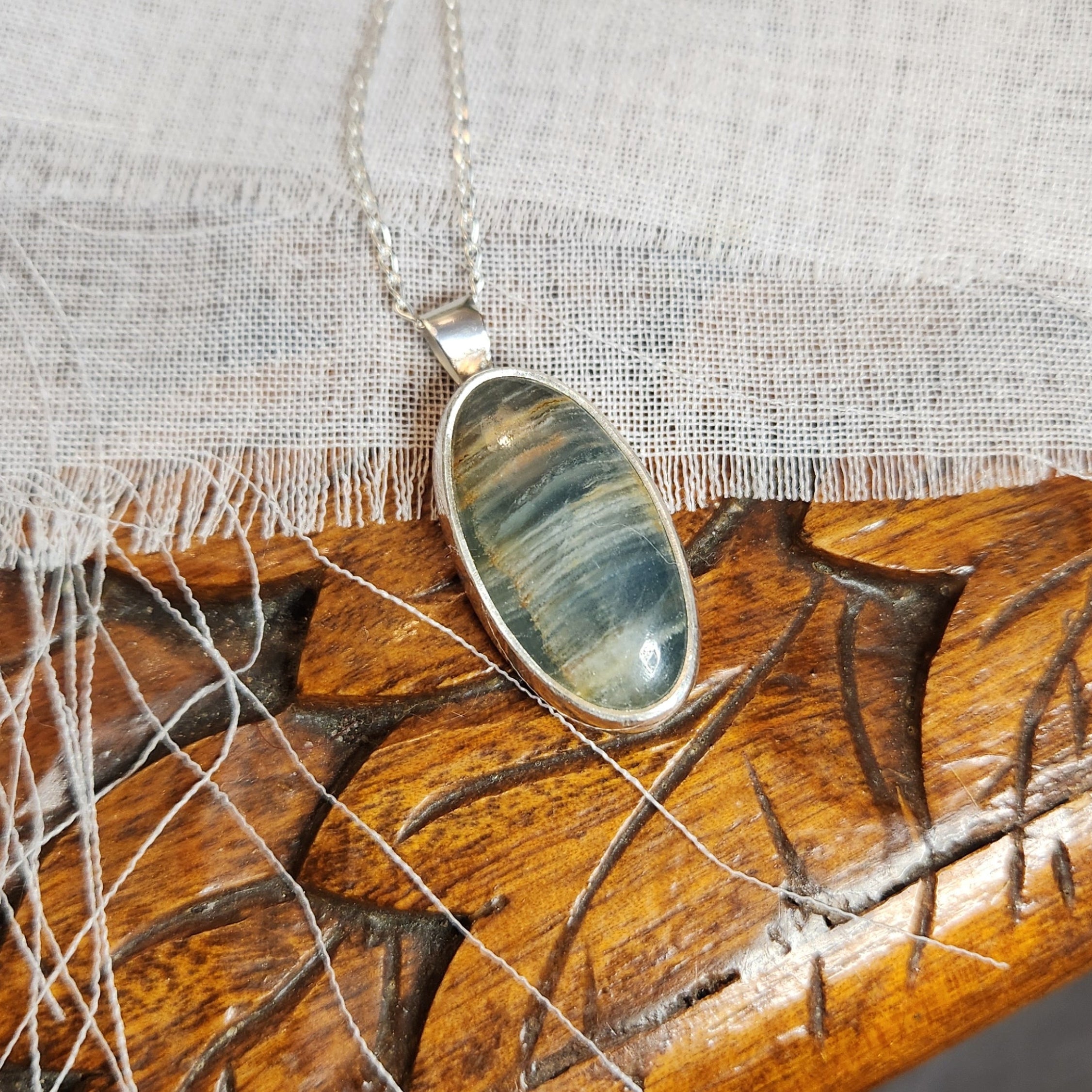 Banded Calcite Necklace Pendant
